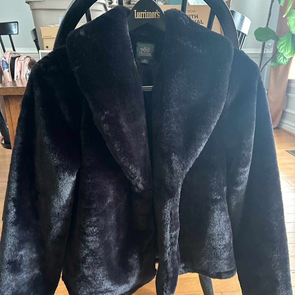 EUC Wild Fable Faux Plush Fur Coat